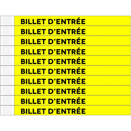 Billet d'entrée Tyrex wristbands - 100 pcs