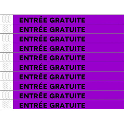 Entrée gratuite Tyrex wristbands - 100 pcs