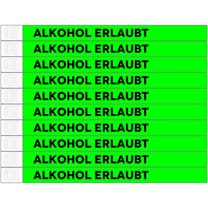Alkohol erlaubt Tyrex wristbands - 100 pcs