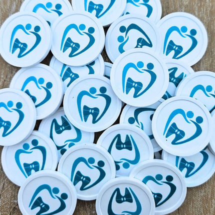 Custom printed plastic tokens Ø23mm – 100 pcs