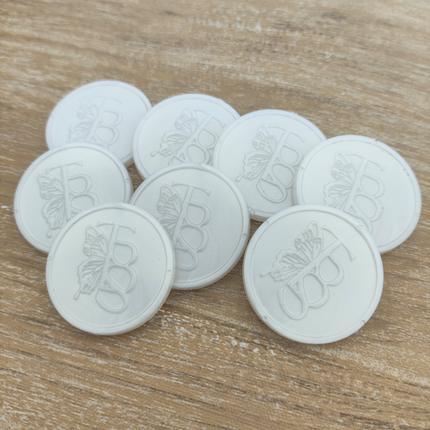 Custom embossed plastic tokens Ø29mm – 1000 pcs