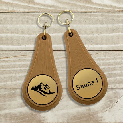 Wellness hotel keychain dark brown – 1 pc