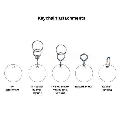 Acrylic key tags with number and keyring hole - 1 pc