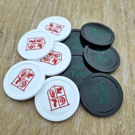 Custom foil print plastic tokens Ø29mm – 100 pcs