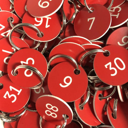 Acrylic key tags with number - 1 pc