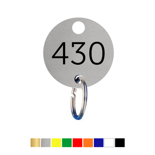 Acrylic key tags with number and keyring hole - 1 pc