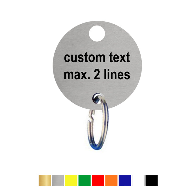 Acrylic key tags with text and keyring hole - 1 pc