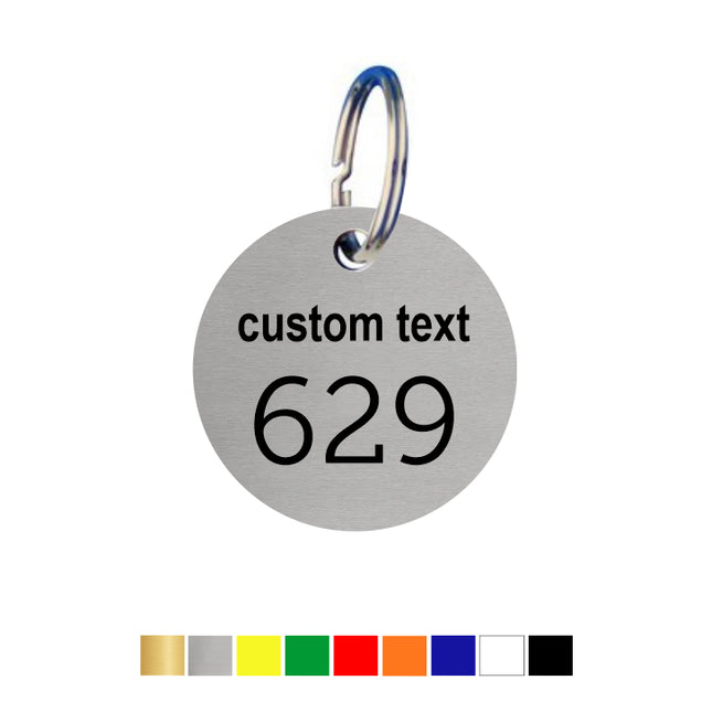 Acrylic key tags with number and text - 1 pc