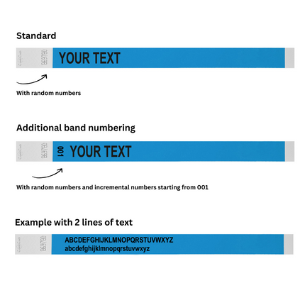 Custom text Tyrex wristbands- 100 pcs