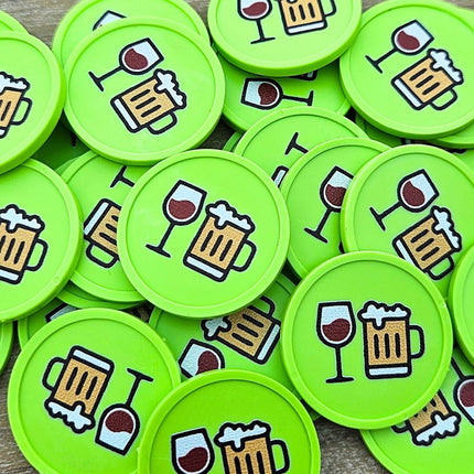 Fichas de plastico de cerveza y vino Ø29 mm - 100 unidades