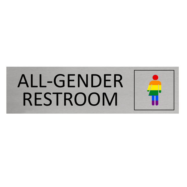 All-gender restroom door sign 165x45mm - 1 pc