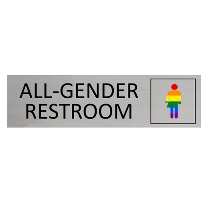 All-gender restroom door sign 165x45mm - 1 pc