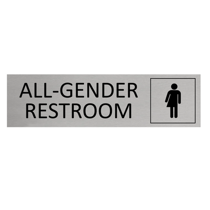 All-gender restroom door sign 165x45mm - 1 pc
