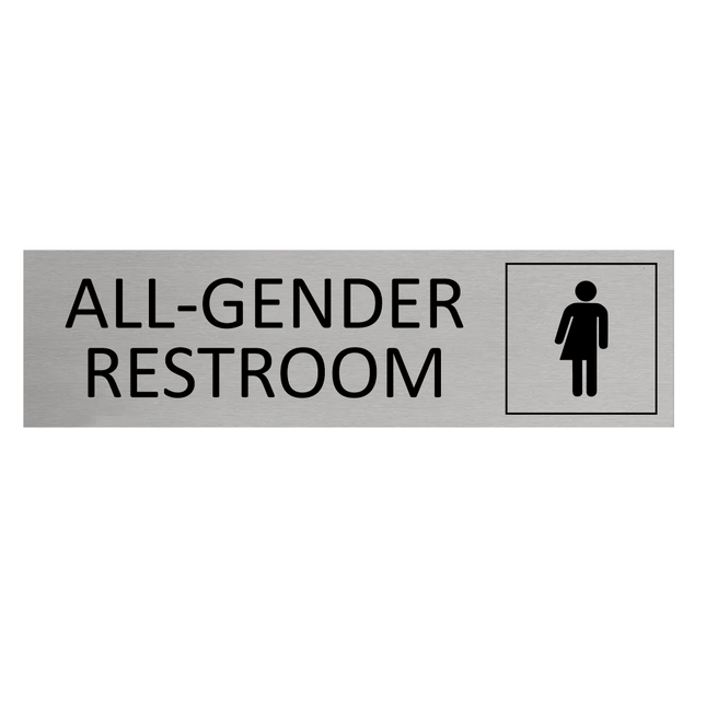 All-gender restroom door sign 165x45mm - 1 pc