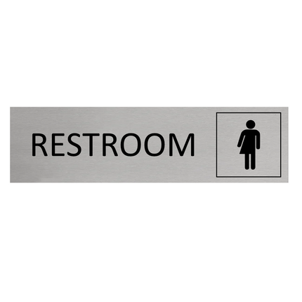 Genderneutral restroom door sign 165x45mm - 1 pc