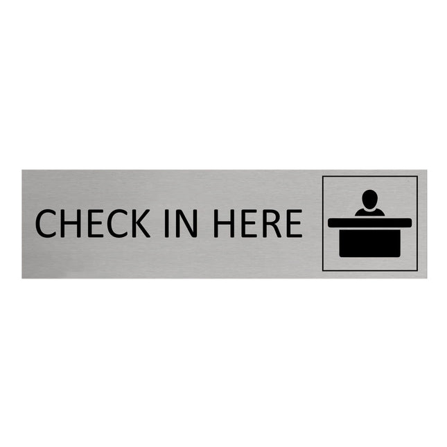 Check in here door sign 165x45mm - 1 pc