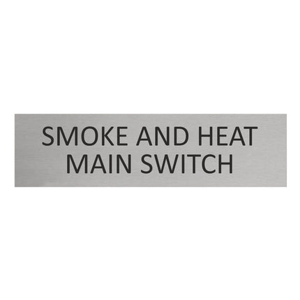 Smoke and heat main switch door sign 165x45mm - 1 pc
