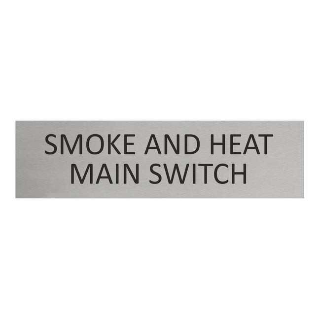 Smoke and heat main switch door sign 165x45mm - 1 pc