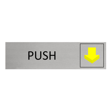 Aluminum door sign push
