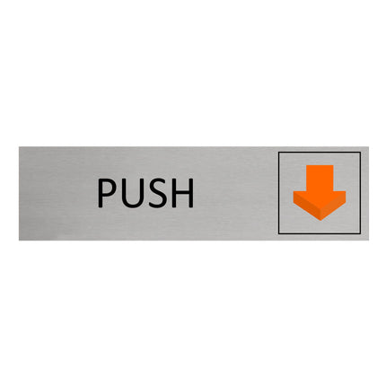Aluminum door sign push