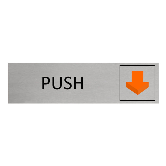 Aluminum door sign push