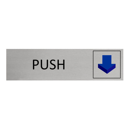 Aluminum door sign push