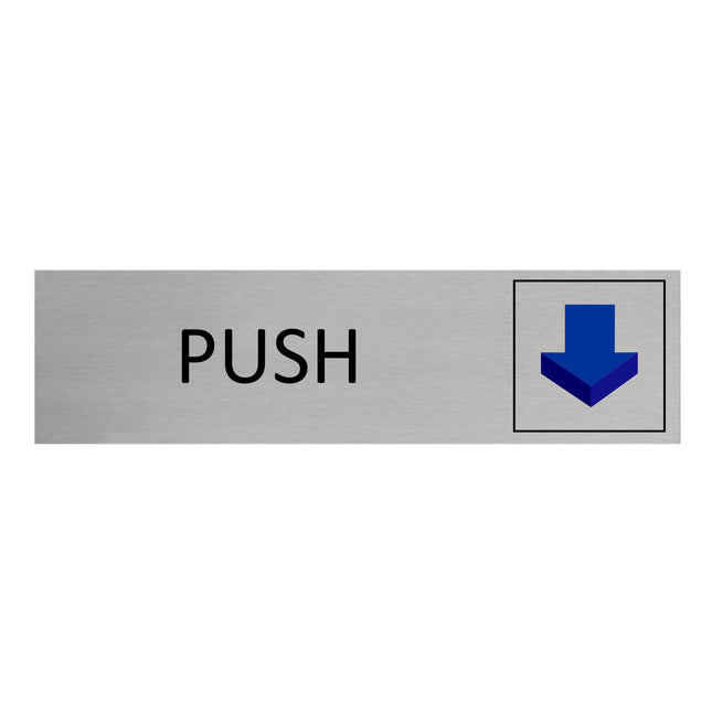 Aluminum door sign push