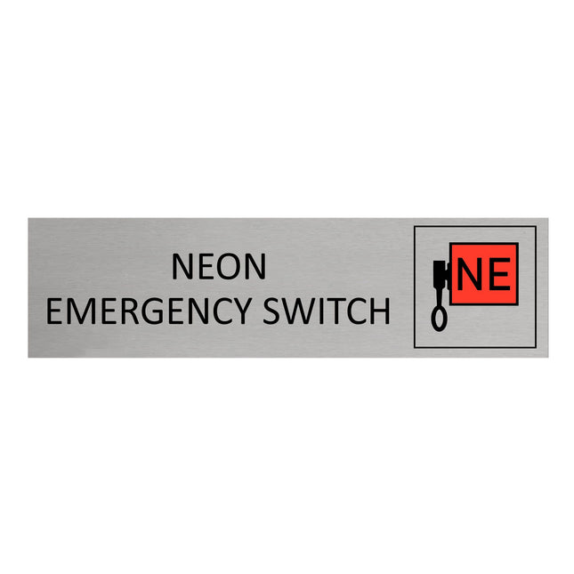 Neon emergency switch door sign 165x45mm - 1 pc