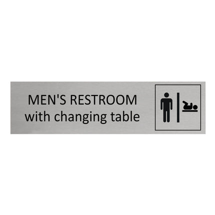 Men's restroom with changing table door sign 165x45mm - 1 pc