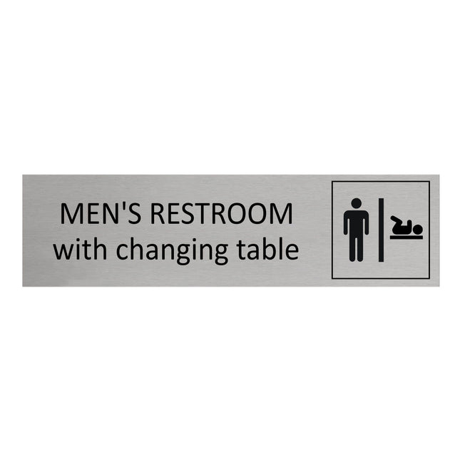 Men's restroom with changing table door sign 165x45mm - 1 pc