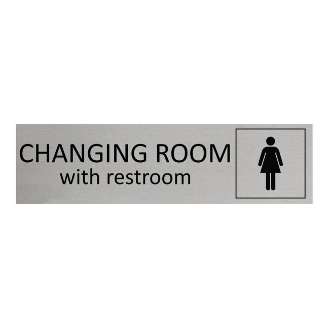 Women's changing room with restroom door sign 165x45mm - 1 pc