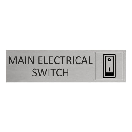 Main electrical switch door sign 165x45mm - 1 pc
