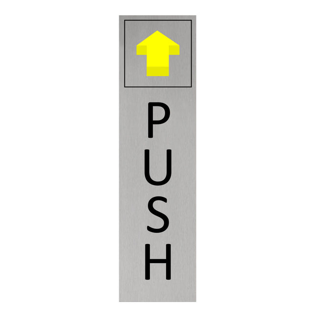 Aluminum door sign push vertical