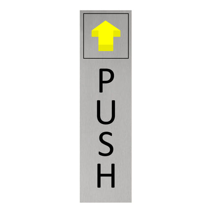 Aluminum door sign push vertical