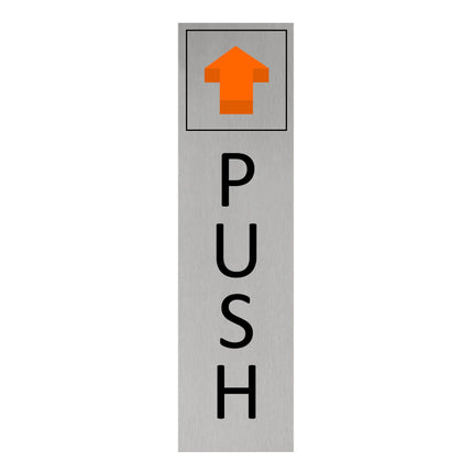 Aluminum door sign push vertical