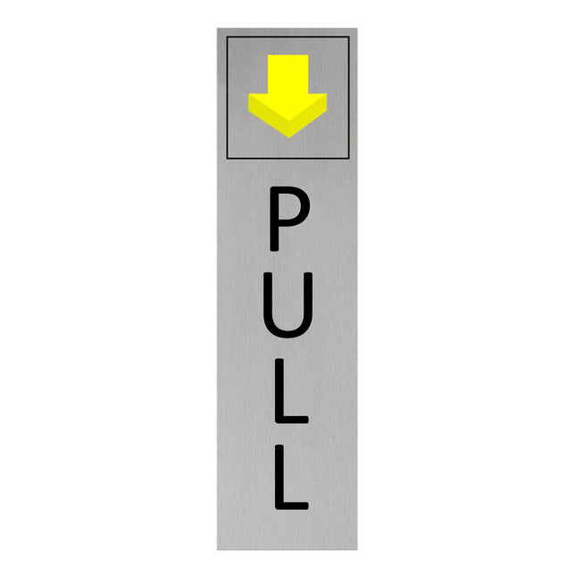 Aluminum door sign pull vertical