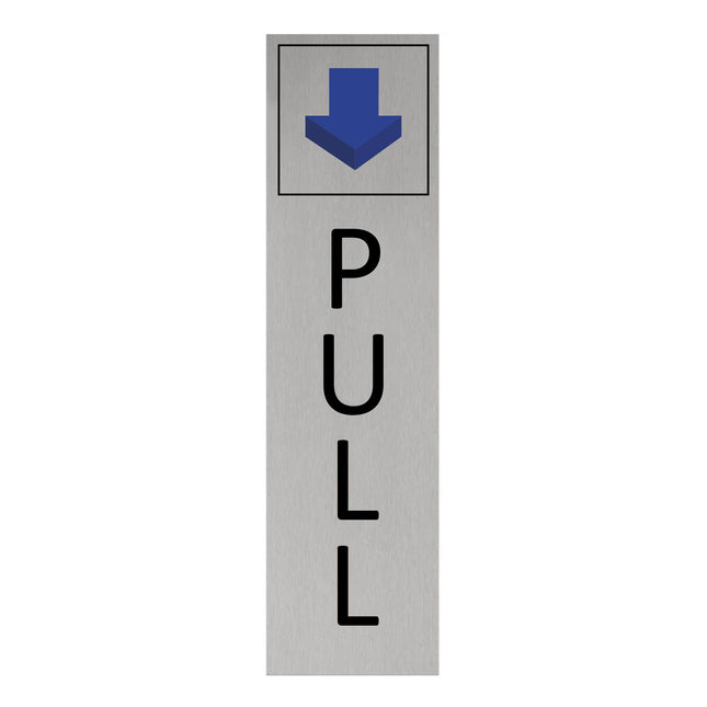 Aluminum door sign pull vertical