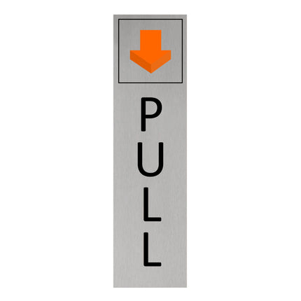 Aluminum door sign pull vertical