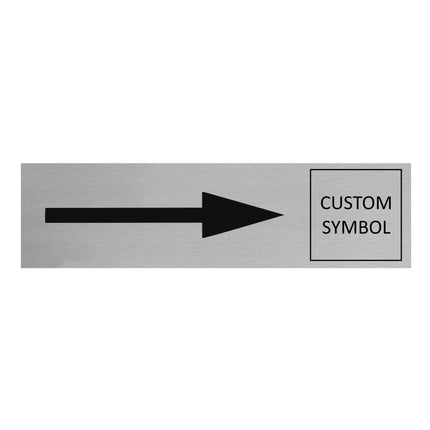 Arrow right and symbol door sign 165x45mm - 1 pc
