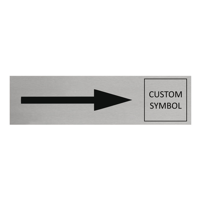 Arrow right and symbol door sign 165x45mm - 1 pc