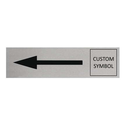Arrow left and symbol door sign 165x45mm - 1 pc
