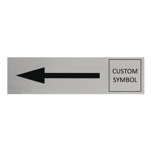 Arrow left and symbol door sign 165x45mm - 1 pc