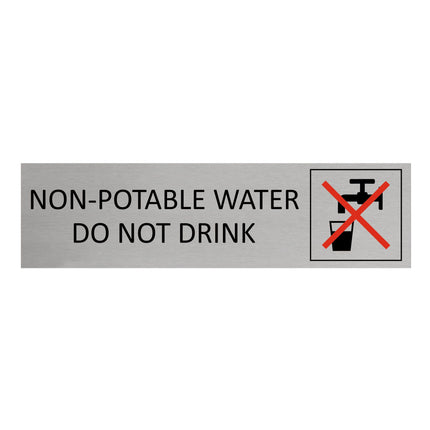 Aluminum door sign Non-potable water 165x45mm - 1 pc
