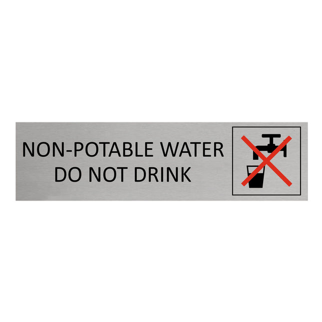 Aluminum door sign Non-potable water 165x45mm - 1 pc