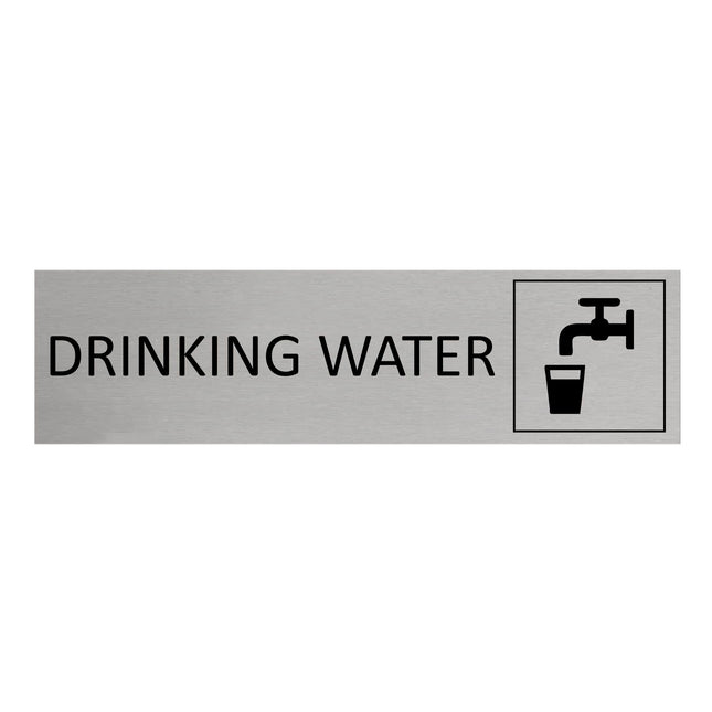 Aluminum door sign Drinking water 165x45mm - 1 pc