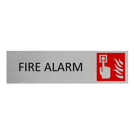 Aluminum door sign fire alarm 165x45mm - 1 pc