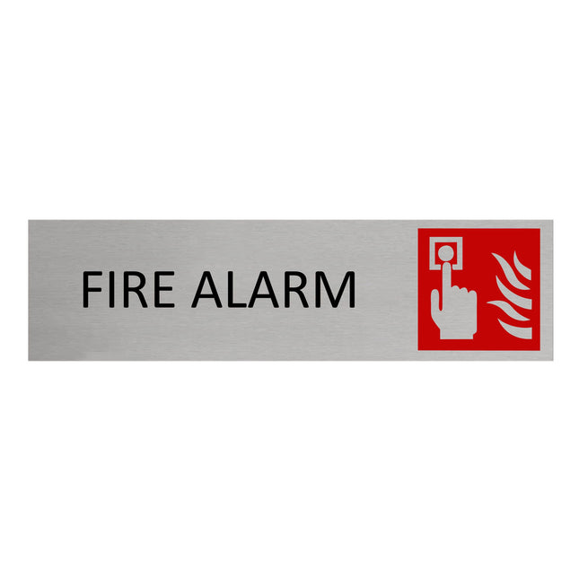 Aluminum door sign fire alarm 165x45mm - 1 pc