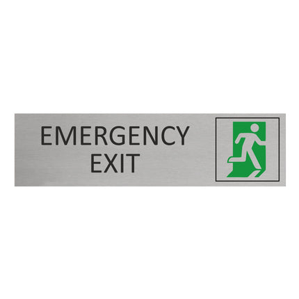 Aluminum door sign emergency exit 165x45mm - 1 pc