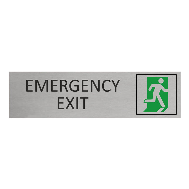 Aluminum door sign emergency exit 165x45mm - 1 pc