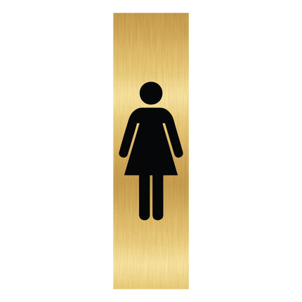 Woman pictogram gold door sign 165x45mm - 1 pc